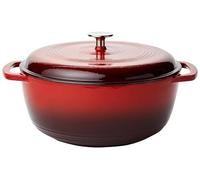 (TG. 6.9 L) Amazon Basics - Casseruola in ghisa smaltata, Rotondo, 6.9 L, Rosso