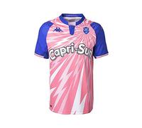 (TG. 6 anni) Kappa Kombat Home Stade Français T-Shirt, Rosa/Blu, 6 Anni Unisex-