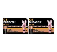 (TG. 6 Batterie (Confezione da 2)) Duracell - Plus C, Batterie Mezza-Torcia Alca