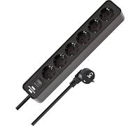(TG. 6-fach) BRENNENSTUHL 1153260000 - Base múltiple Ecolor negra con diseño c