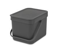 (TG. 6 Litri) Brabantia Sort & Go Composteur Cuisine Gris (6L) Poubelle de Table