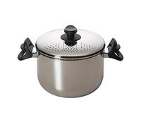 (TG. 6 Litri) Excelsa Cuoci&Scola Pentola Cuoci Pasta, Acciaio, Argento, 22 cm -
