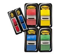 (TG. 6 Pezzi) Post-it Index Segnapagina Adesivi in Plastica Colorati, 4 Dispense