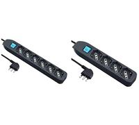 (TG. 6 Posti) Electraline 62074 Multipresa, Nero, 6 Posti & 62073 Multipresa 4 P