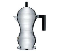 (TG. 6 Tazze) Alessi MDL02 1B Pulcina Caffetteria per 6 Tazze, Alluminio, Nero -