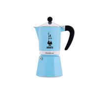 (TG. 6 Tazze) Bialetti Rainbow Caffettiera Colorata, Alluminio, Azzurro, 6 Tazze