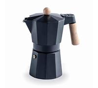 (TG. 6 Tazze) Lacor - 62046 - Caffettiera Trento nera italiana, caffettiera espr