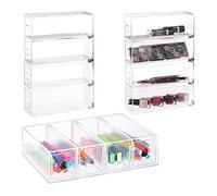 (TG. 6 x 25 x 17,5 cm) Relaxdays Cassettiera Portaoggetti da Scrivania, in Set d