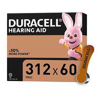 (TG. 60 Batterie) Duracell 312 Batterie per Apparecchi Acustici con Easy Tab, 60