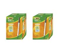 (TG. 60 Unit (Confezione da 2)) BIC Ecolutions Round Stic, Penne Nere a Sfera,