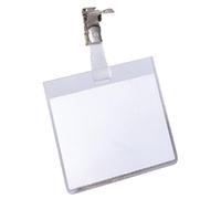 (TG. 60 x 90mm) Durable 800319 - Portanome con Clip Ruotabile, Tasca Chiusa, per