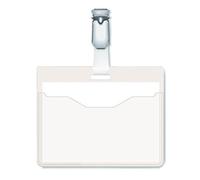 (TG. 60 x 90mm) Durable 810619 - Portanome con Clip Ruotabile, Tasca Aperta, Com