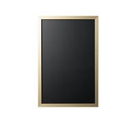 (TG. 60x40 cm) Bi-Office Lavagna Nera Per Gesso Oro e Argento, Cornice MDF Oro,