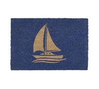 (TG. 60x40 cm) Relaxdays Fußmatte mit Segelschiff Blau Zerbino Ingresso Casa, D