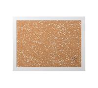 (TG. 60x45 cm) Bi-Office, Bacheca B&W, Sughero Con Inclusioni Bianche EVA, Corni