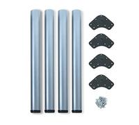 (TG. Ø60x710mm) Emuca - Gambe regolabili per tavolo Ø60x710mm, kit di 4 piedi