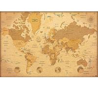 (TG. 61.5 x 4 x 0.1 cm) Grupo Erik GPE5029 Poster Mappa Mundo Es Vintage, carta,