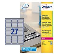(TG. 63.5 x 29.6) Avery L6011-20 Etichette in Poliestere, 27 Pezzi per Foglio, 2