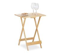 (TG. 63,5 x 48 x 38 cm) relaxdays Tavolino Pieghevole in bambù, Arredamento Sal