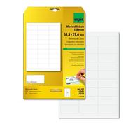 (TG. 63.50 x 29.60 mm) SIGEL LA210 Etichette removibili, bianco, angoli arrotond