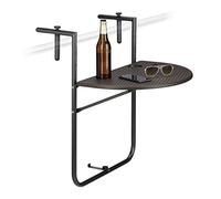 (TG. 63 x 60 x 84 cm) Relaxdays, tavolino da Appendere al Balcone "Bastian", Pie