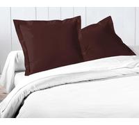 (TG. 63x63 cm) Set di 2 federe in 100% cotone, 63 x 63 cm, colore: cioccolato -
