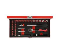 (TG. 64 mm) GEDORE Set di chiavi a bussola, 1/4", 32 pezzi - NUOVO