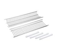 (TG. 65x22,5x5 cm) Sauvic Kit scolapiatti e scolabicchieri in acciaio inossidabi