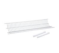 (TG. 65x22,5x5cm.) Sauvic Scolapiatti in acciaio plastificato bianco per mobile