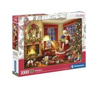 (TG. 69 x 50) Clementoni-Puzzle 1000 Pieces-Santa's Visit Natale Collezione Alta