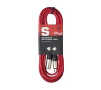 (TG. 6m) Stagg - Presa Microfono di Alta Qualita XLRf to XLRm, 6m, Rosso - NUOVO