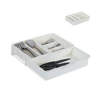 (TG. 6x23,5x31,5 cm) Relaxdays Portaposate da Cassetto, Regolabile, 7 Scomparti,