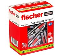 (TG. 6x38 mm) Fischer DuoSeal 6 x 38mm Tasselli Sigillanti con Vite Inox A2 per