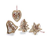 (TG. 7-8cm) HEITMANN DECO Holz-Schmuck - zum Zusammenstecken - Behang Set aus Ho