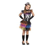 (TG. 7/9 anni) Costume bambina Principessa degli Scheletri con tutu multicolore