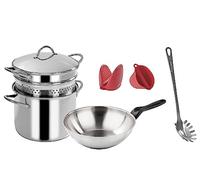 (TG. 7 pezzi) Barazzoni Set 7pz, 100% Pasta Acciaio, Composto da Pastamania con