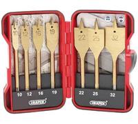 (TG. 7 Pieces) Draper 18560 - Set di punte per legno piatte in nitrato di titani