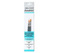 (TG. 7 x 1 x 4.3 cm) Winsor&Newton - Foundation 4 Pennelli Acquarello - Round 3,