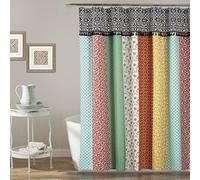 (TG. 70 Inches x 72 Inches) Lush Decor - Tenda da doccia in tessuto bohémien, m