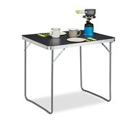 (TG. 70x80x60 cm) Relaxdays Tavolino da Campeggio Pieghevole, Alluminio, MDF, Ta