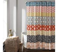 (TG. 72 Inches x 72 Inches) Lush Decor Boemia a, Poliestere, Turchese e Arancion