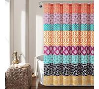 (TG. 72 Inches x 72 Inches) Lush Decor Tenda da doccia a righe bohémien, 182,9