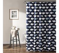 (TG. 72 Inches x 72 Inches) Lush Decor Tenda da doccia con balena, in tessuto, m
