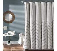 (TG. 72 Inches x 72 Inches) Lush Decor - Tenda da doccia in ciniglia, motivo a z