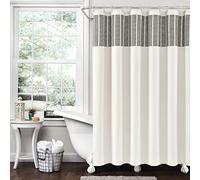 (TG. 72 Inches x 72 Inches) Lush Decor - Tenda da doccia in cotone con cuciture