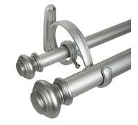 (TG. 72" to 144") Decopolitan 2,5 cm urna Doppia Finestra Trattamento Asta Set,