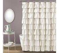 (TG. 72\ x 72\) Lush Decor Ruffle Shower Curtain Ivory - NUOVO