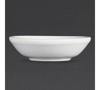 (TG. 74mm) Olympia, 12 piatti di soia 70 mm in porcellana Whiteware, bordi lamin