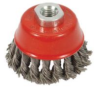 (TG. 75 mm) Silverline 868901 Spazzola a tazza con filo annodato - NUOVO