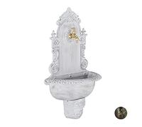 (TG. 75 x 44 x 22 cm) Relaxdays Fontana XL Antica a Parete, con Rubinetto, Lavab